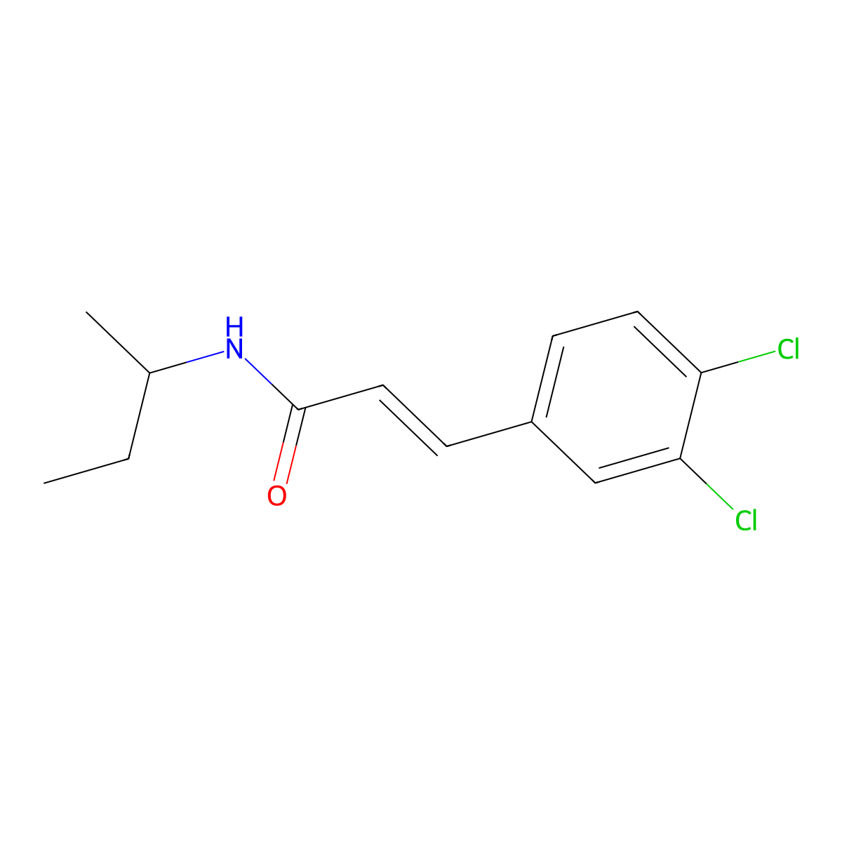 3,4-Dichlorophenyl propenylisobutylamide molecular structure, CAS 82351-05-1
