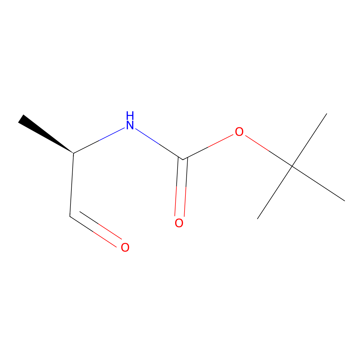 tert-butyl N-((2R)-1-oxopropan-2-yl)carbamate molecular structure, CAS 82353-56-8