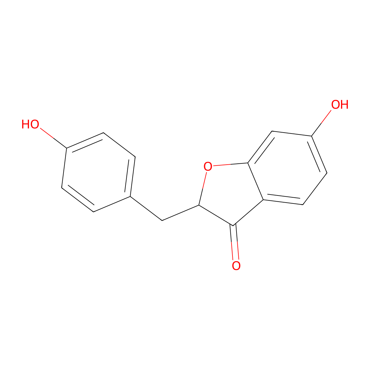 6-Hydroxy-2-[(4-hydroxyphenyl)methyl]-3(2H)-benzofuranone molecular structure, CAS 82358-52-9