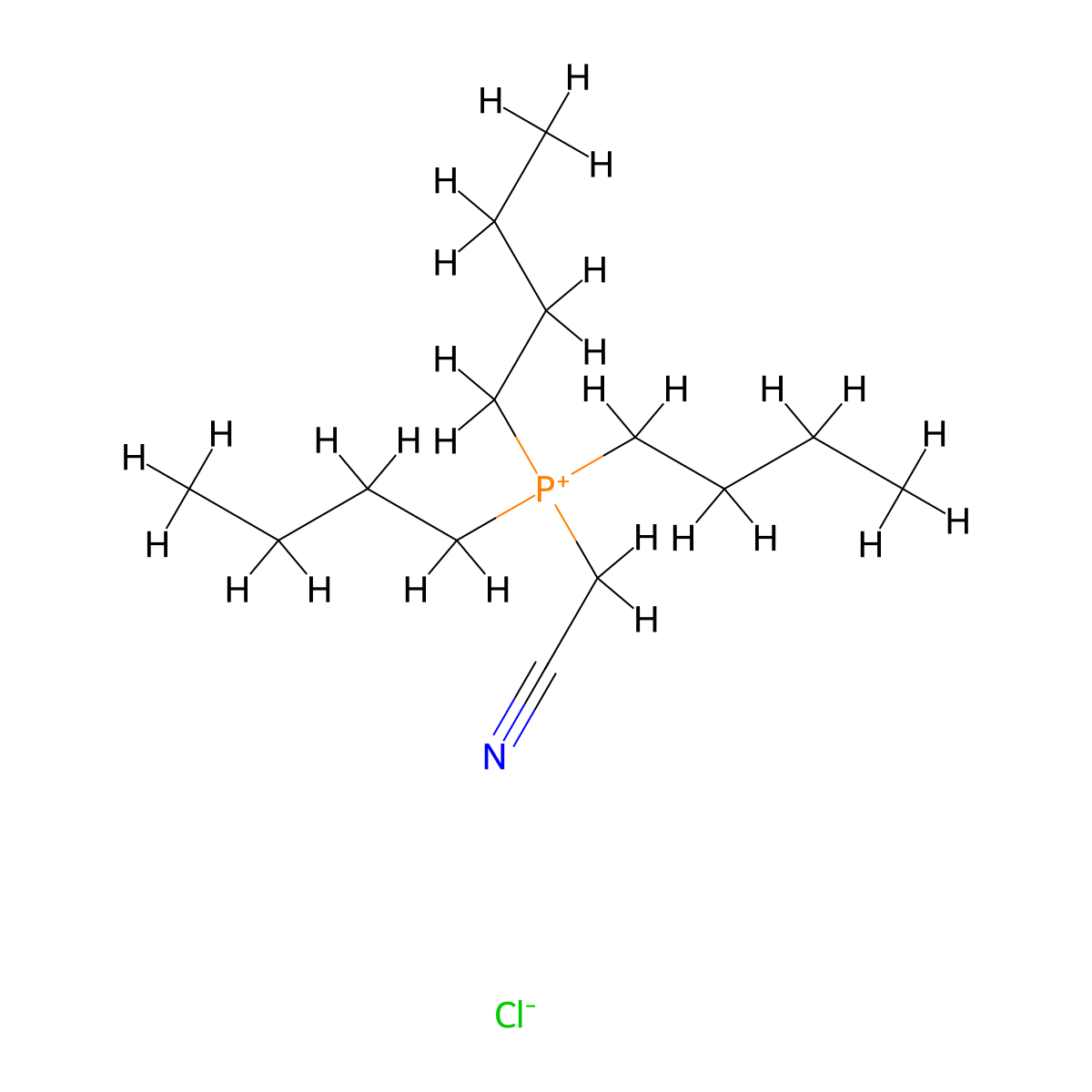 Tributyl(cyanomethyl)phosphanium chloride molecular structure, CAS 82358-61-0