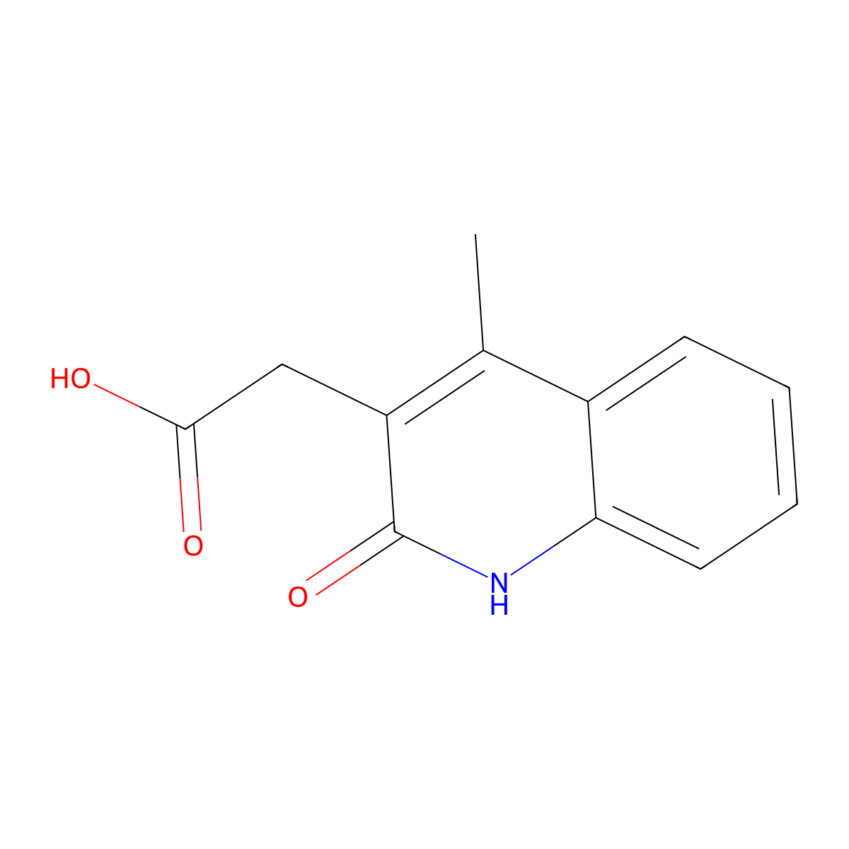 2-(4-Methyl-2-oxo-1,2-dihydroquinolin-3-yl)acetic acid molecular structure, CAS 82359-05-5