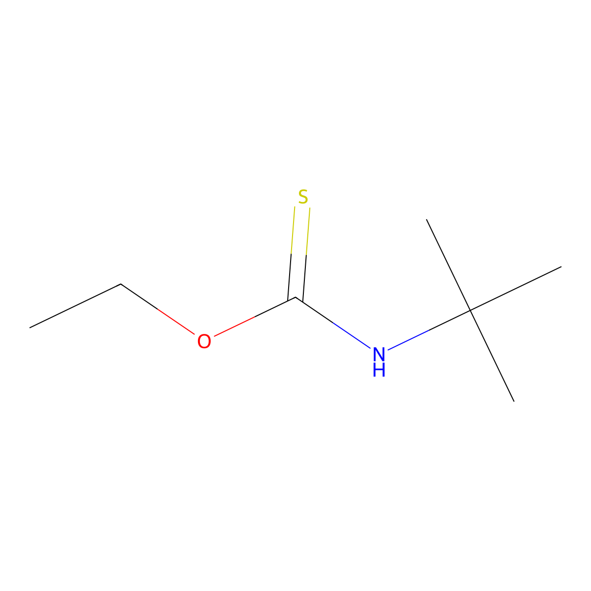 Carbamothioic acid, (1,1-dimethylethyl)-, O-ethyl ester molecular structure, CAS 82360-13-2
