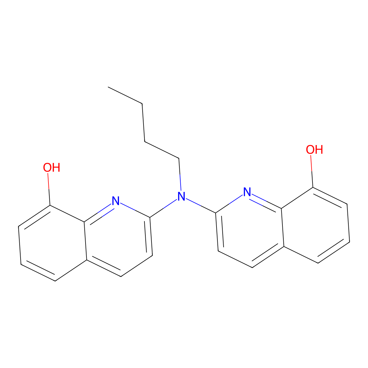 N-Butyl-2,2'-imino-di(8-quinolinol) molecular structure, CAS 82361-90-8
