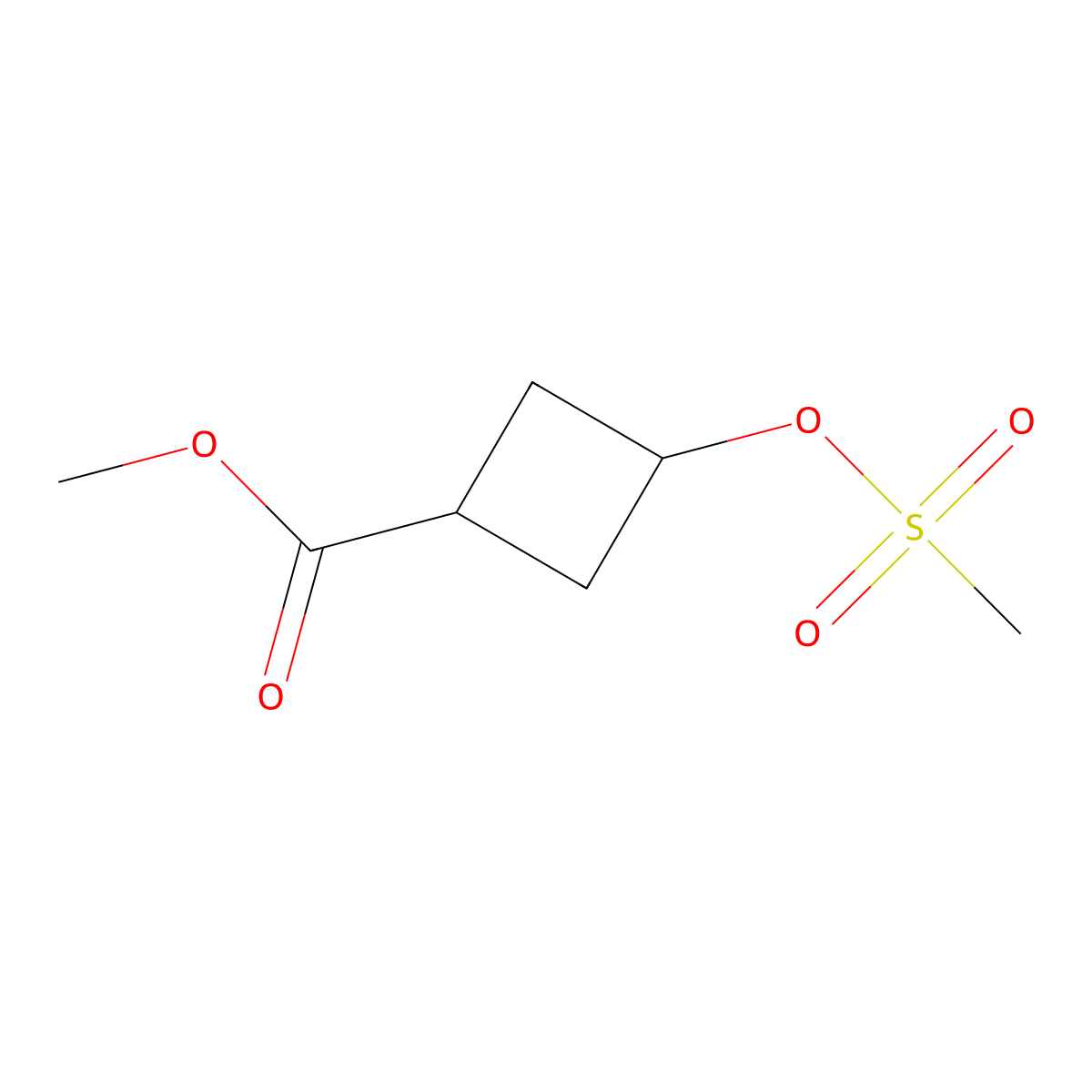 Methyl 3-(methylsulfonyloxy)cyclobutanecarboxylate molecular structure, CAS 82363-70-0