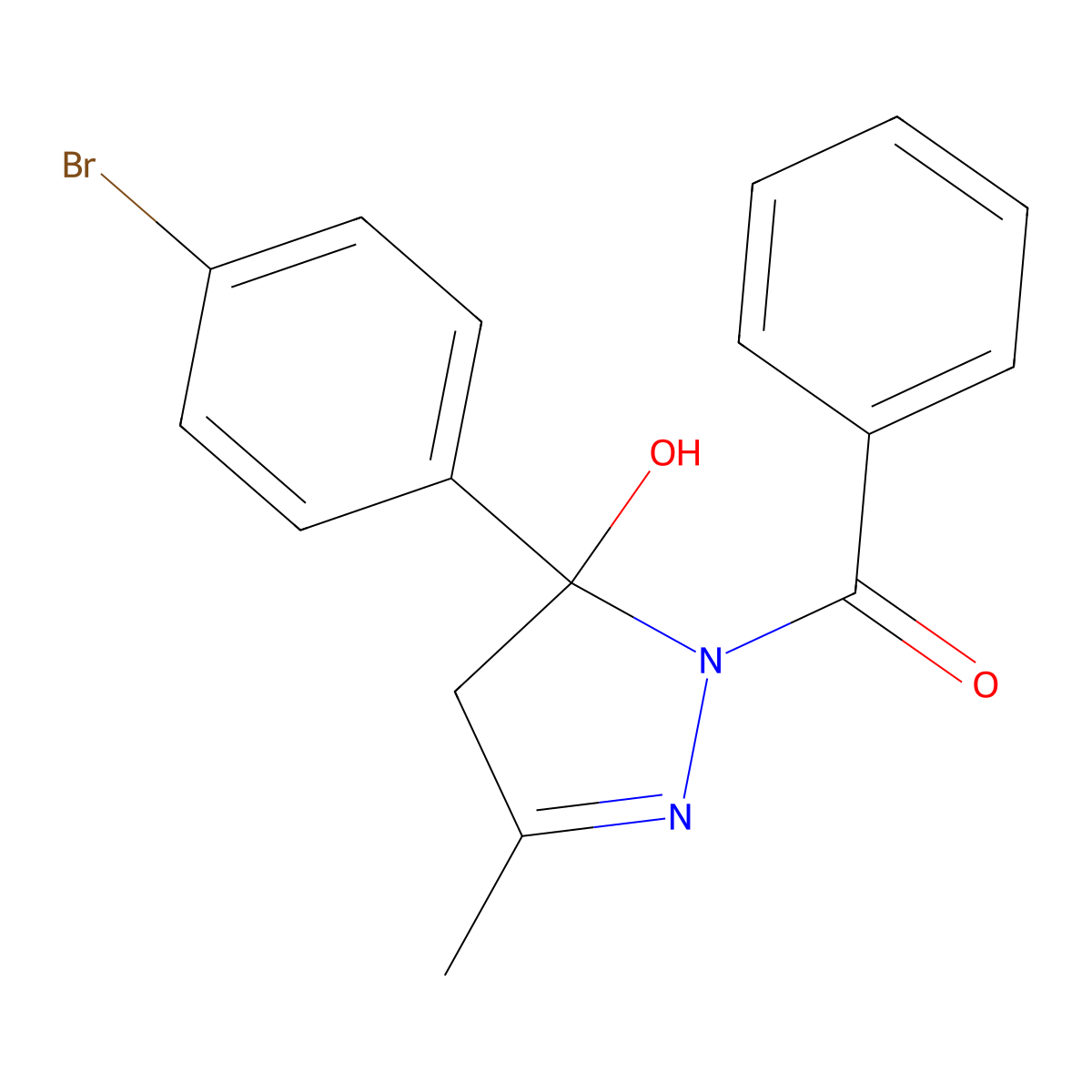 [5-(4-bromophenyl)-5-hydroxy-3-methyl-4H-pyrazol-1-yl]-phenylmethanone molecular structure, CAS 82366-26-5