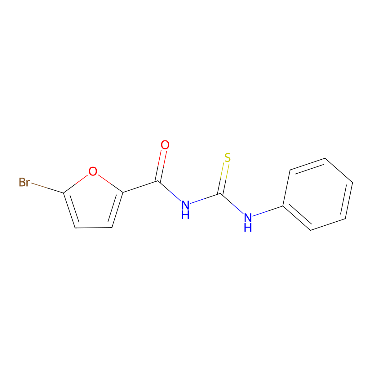 N-[anilino(sulfanylidene)methyl]-5-bromo-2-furancarboxamide molecular structure, CAS 82366-65-2