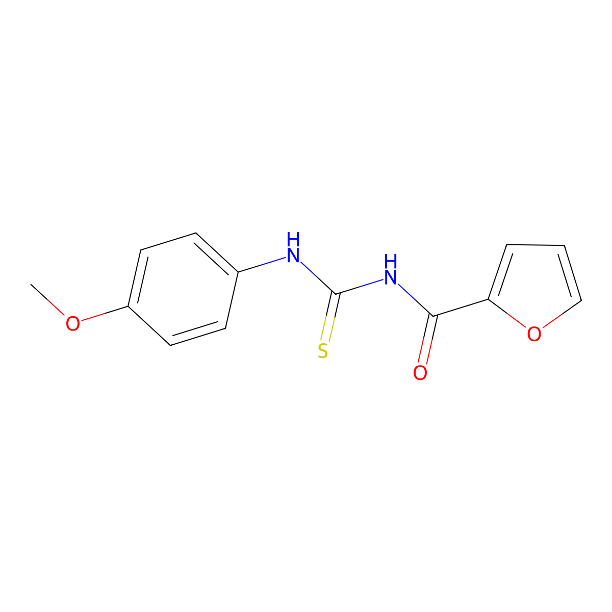 2-Furancarboxamide, N-[[(4-methoxyphenyl)amino]thioxomethyl]- molecular structure, CAS 82366-69-6
