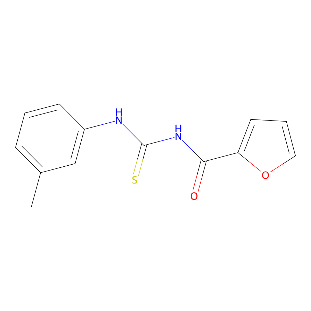 2-Furancarboxamide, N-[[(3-methylphenyl)amino]thioxomethyl]- molecular structure, CAS 82366-71-0