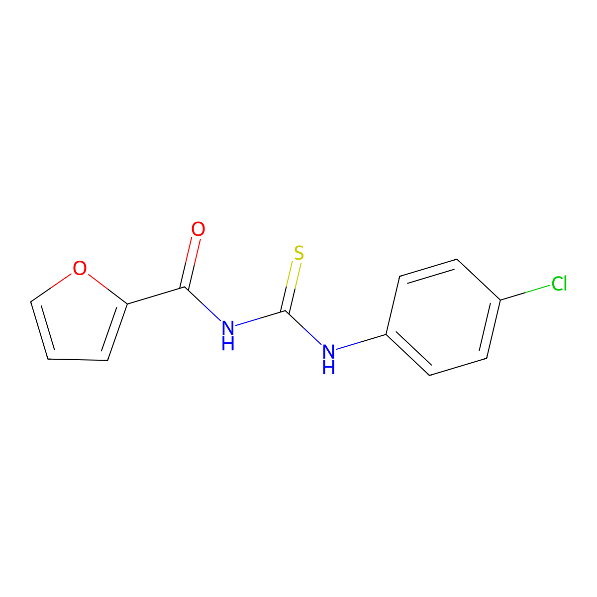 N-[(4-chlorophenyl)carbamothioyl]furan-2-carboxamide molecular structure, CAS 82366-74-3