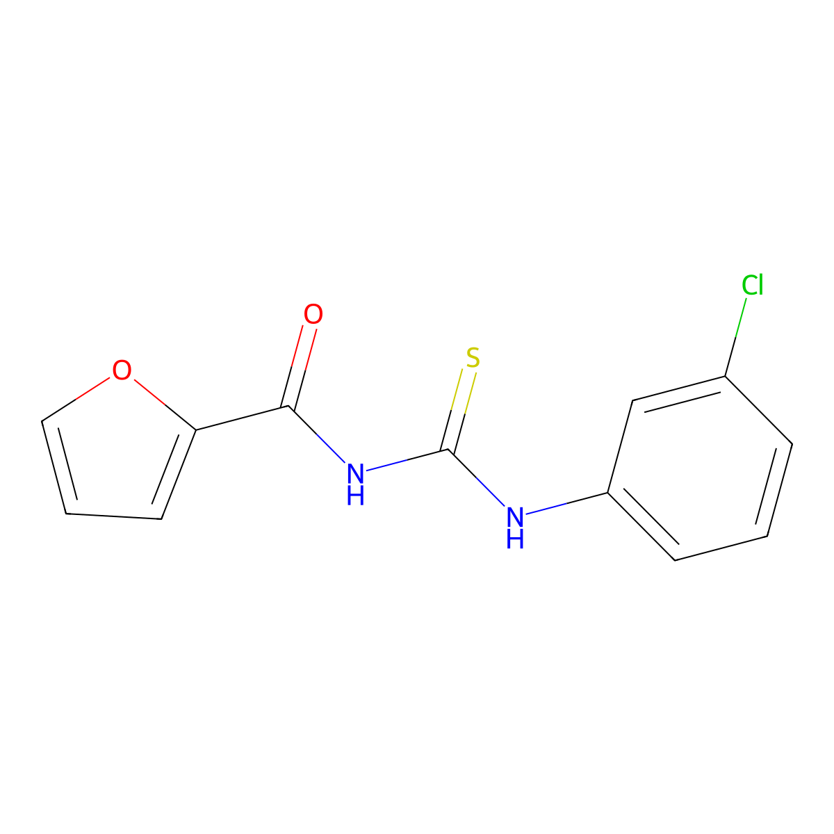 N-[(3-chlorophenyl)carbamothioyl]furan-2-carboxamide molecular structure, CAS 82366-75-4