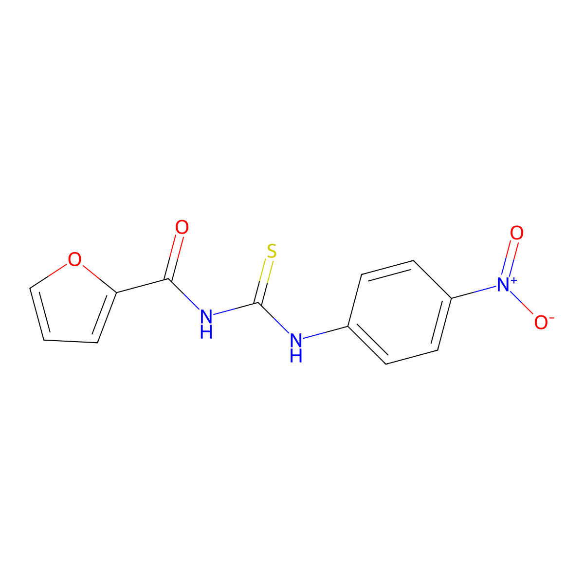 2-Furancarboxamide, N-[[(4-nitrophenyl)amino]thioxomethyl]- molecular structure, CAS 82366-76-5