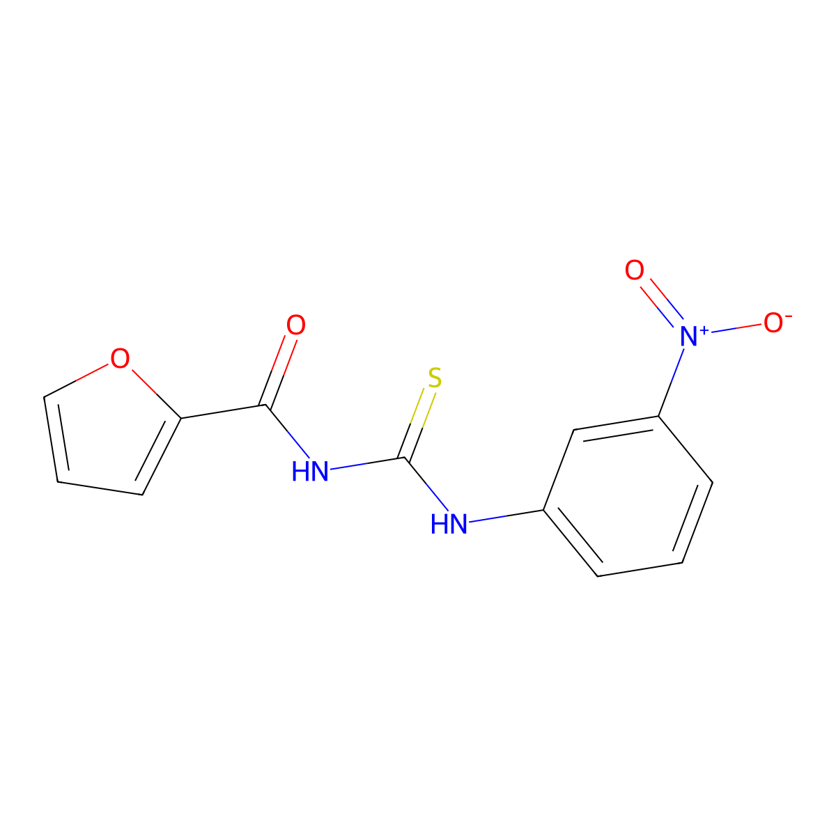1-(Furan-2-carbonyl)-3-(3-nitro-phenyl)-thiourea molecular structure, CAS 82366-77-6