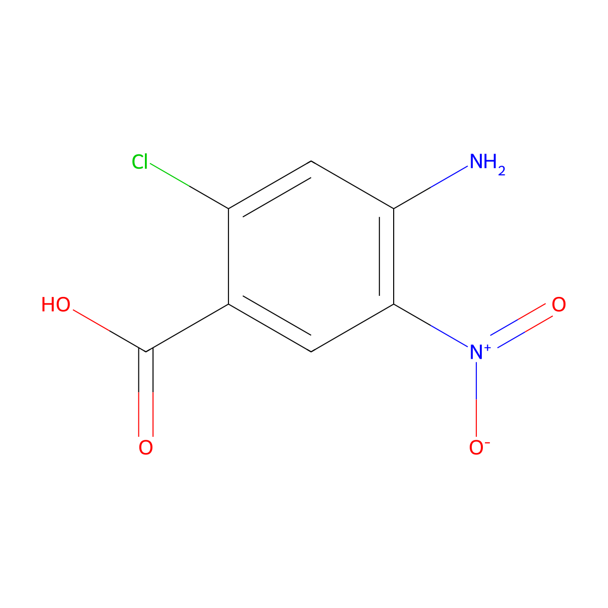 4-Amino-2-chloro-5-nitrobenzoic acid molecular structure, CAS 82378-89-0