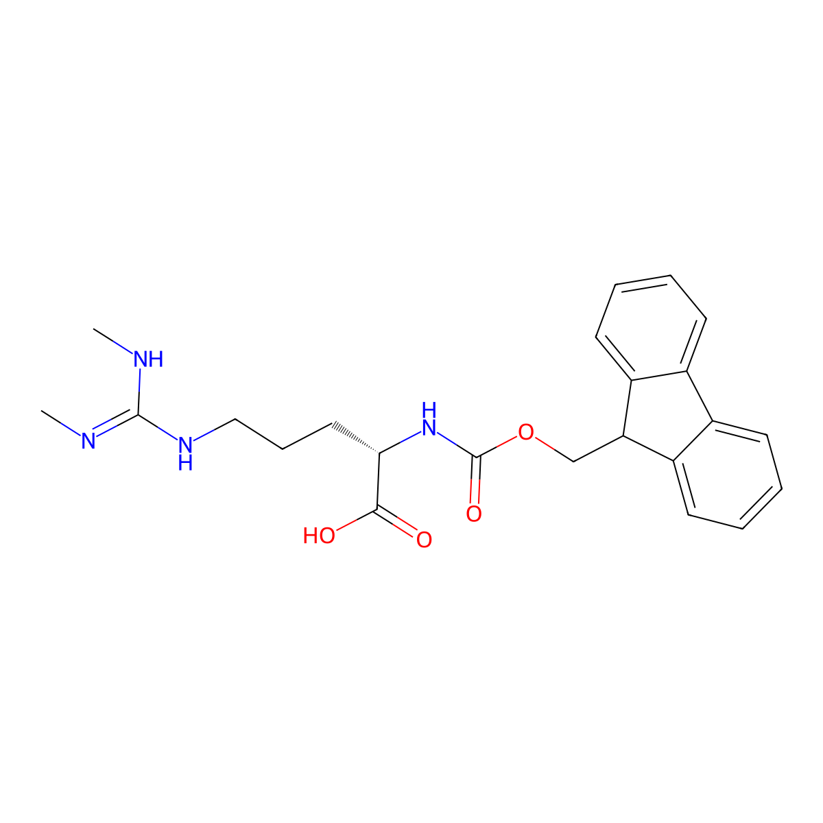 (S,E)-2-((((9H-Fluoren-9-yl)methoxy)carbonyl)amino)-5-(2,3-dimethylguanidino)pentanoic acid molecular structure, CAS 823780-66-1