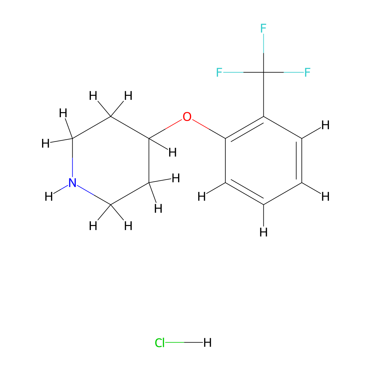 4-(2-(Trifluoromethyl)phenoxy)piperidine hydrochloride molecular structure, CAS 823782-74-7
