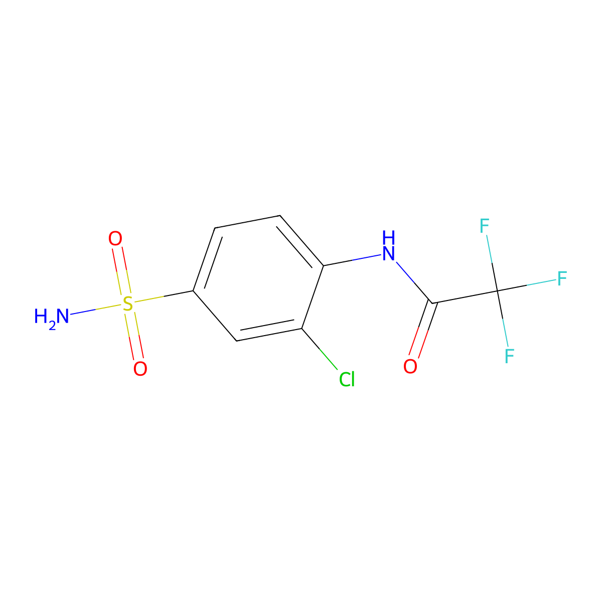 N-(2-Chloro-4-sulfamoylphenyl)-2,2,2-trifluoroacetamide molecular structure, CAS 823786-78-3
