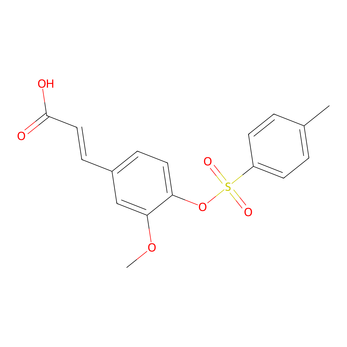 3-{3-Methoxy-4-[(4-methylbenzenesulfonyl)oxy]phenyl}prop-2-enoic acid molecular structure, CAS 823788-14-3