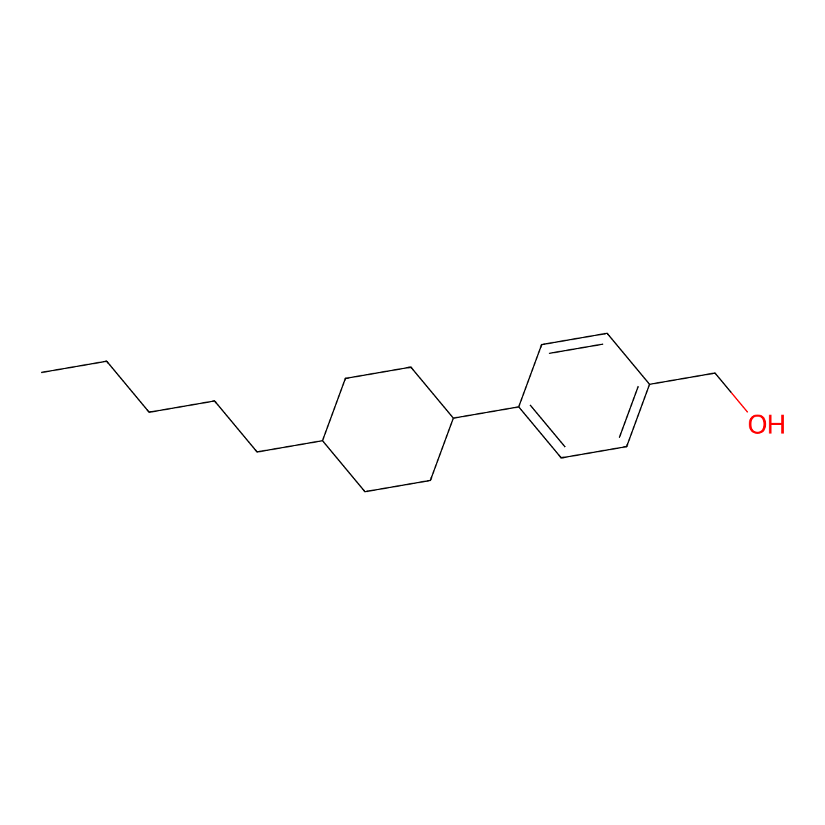 [4-(4-Pentylcyclohexyl)phenyl]methanol molecular structure, CAS 82380-25-4