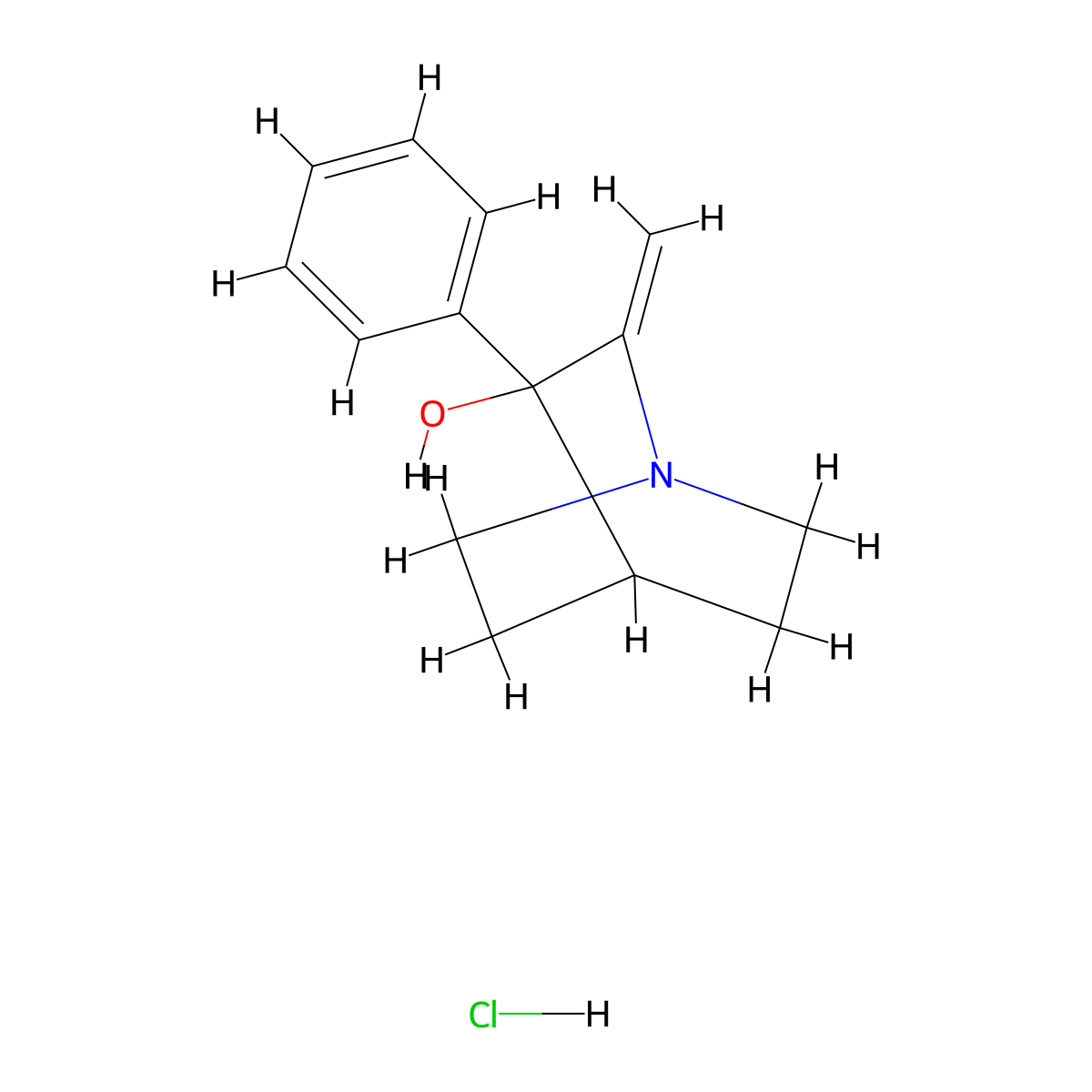 3-Quinuclidinol, 2-methylene-3-phenyl-, hydrochloride molecular structure, CAS 82380-37-8