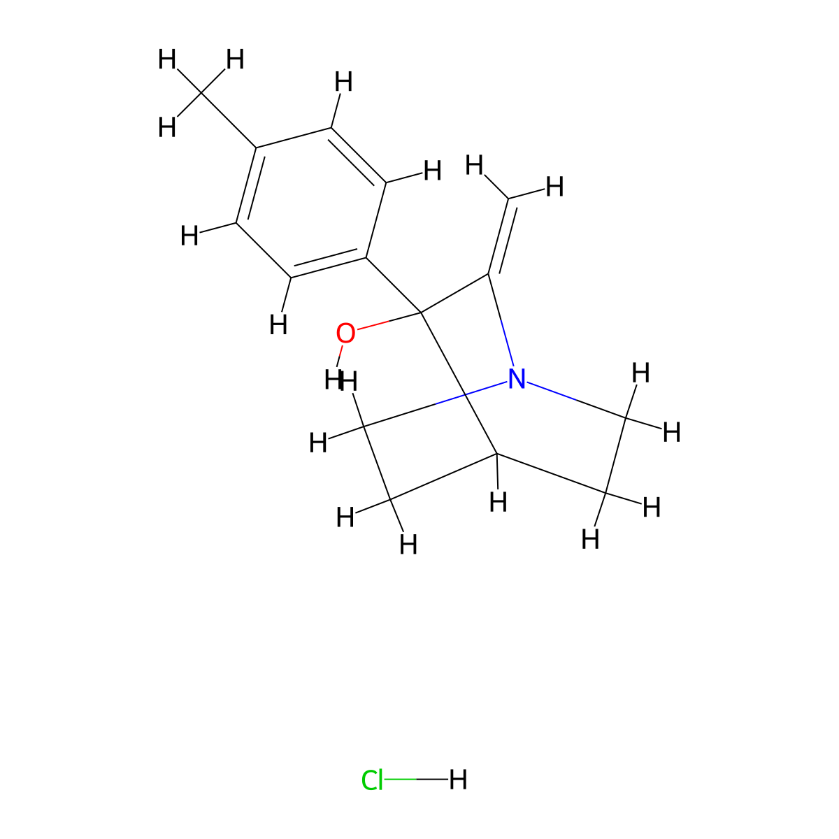3-Quinuclidinol, 2-methylene-3-(p-tolyl)-, hydrochloride molecular structure, CAS 82380-43-6