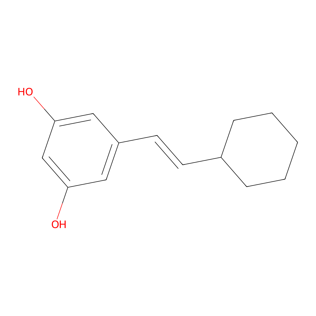 1,3-Benzenediol, 5-[(1E)-2-cyclohexylethenyl]- molecular structure, CAS 823804-73-5