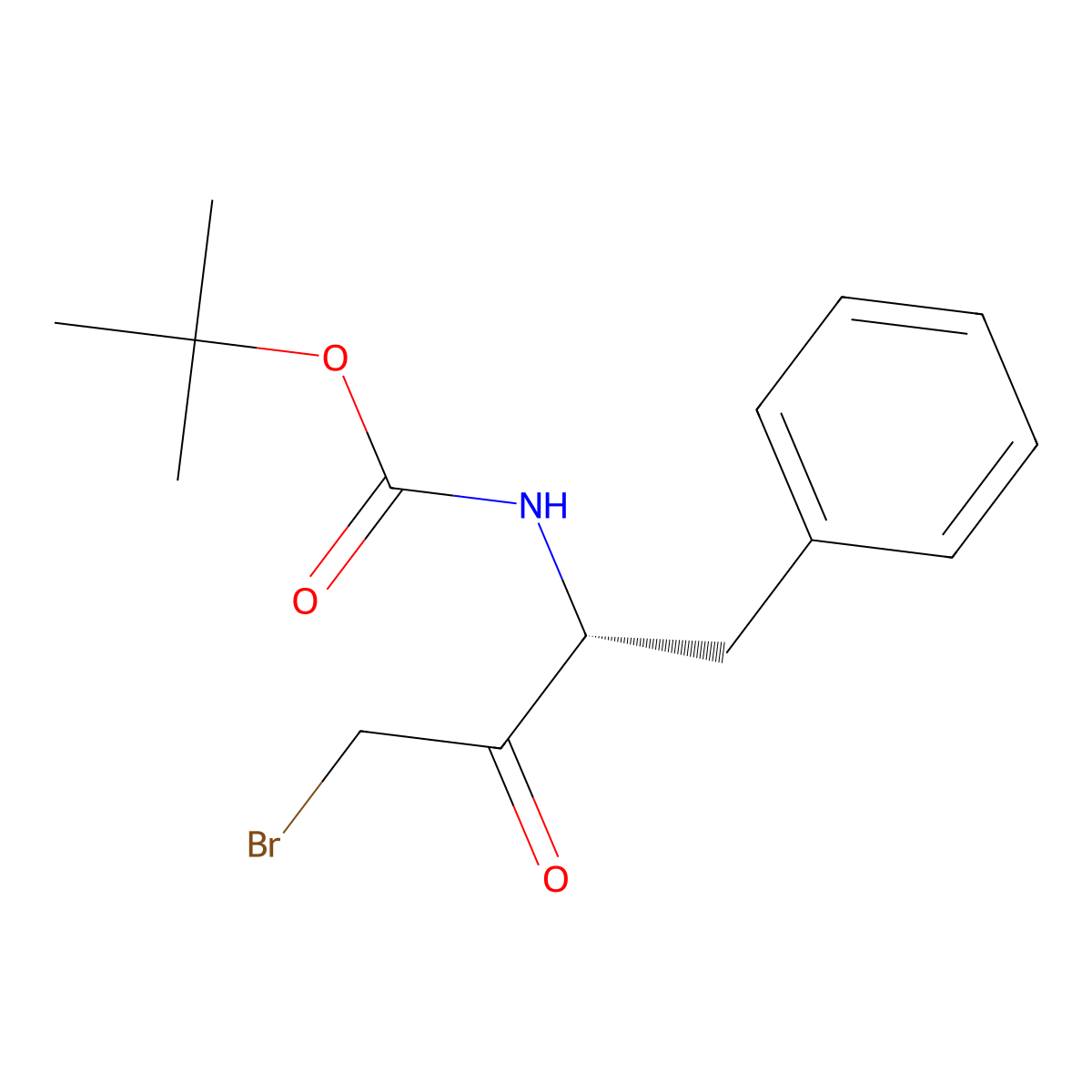 tert-butyl N-((2R)-4-bromo-3-oxo-1-phenylbutan-2-yl)carbamate molecular structure, CAS 823806-88-8
