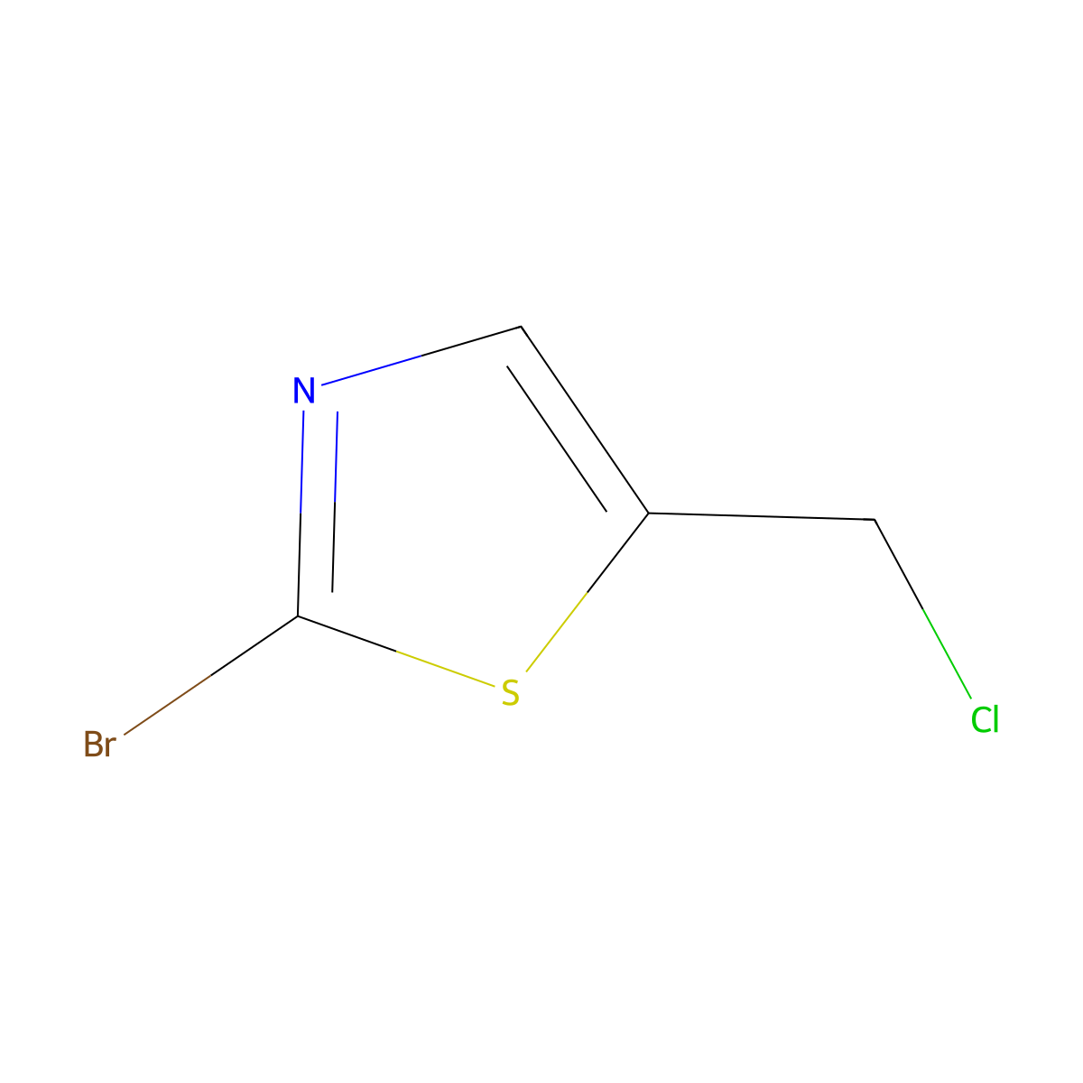 Thiazole, 2-bromo-5-(chloromethyl)- molecular structure, CAS 823816-08-6