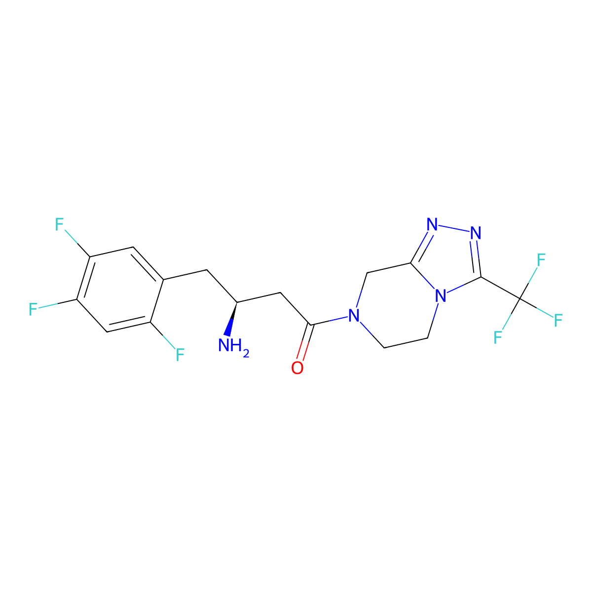 (3S)-3-Amino-1-(3-(trifluoromethyl)-5,6-dihydro(1,2,4)triazolo(4,3-a)pyrazin-7(8H)-yl)-4-(2,4,5-trifluorophenyl)butan-1-one molecular structure, CAS 823817-55-6