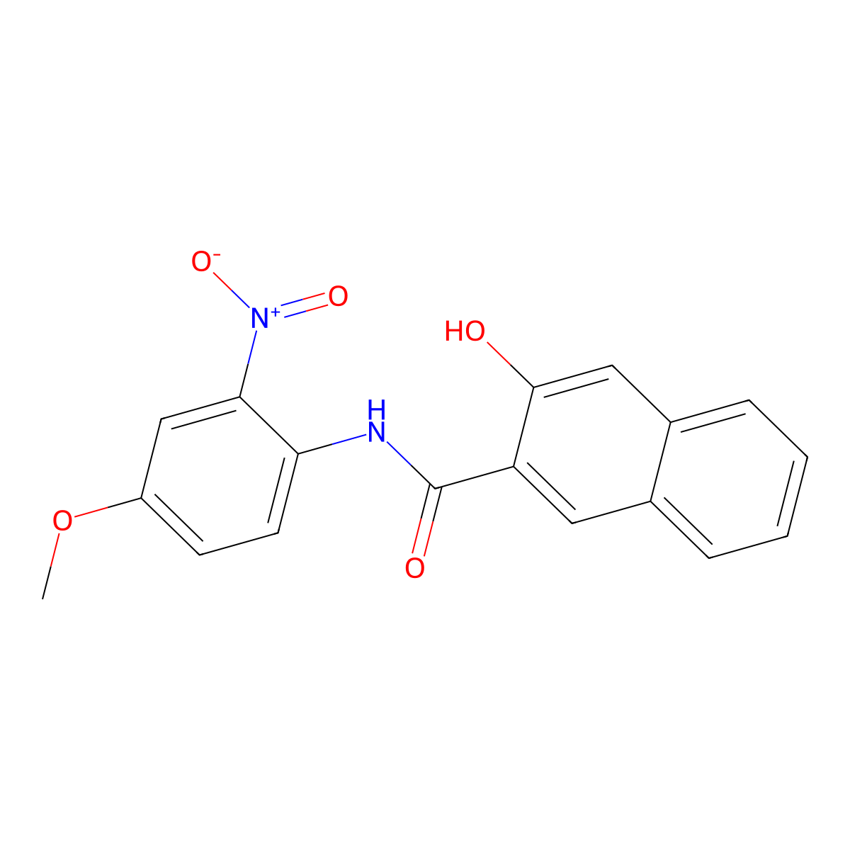 2-Naphthalenecarboxamide, 3-hydroxy-N-(4-methoxy-2-nitrophenyl)- molecular structure, CAS 82382-58-9