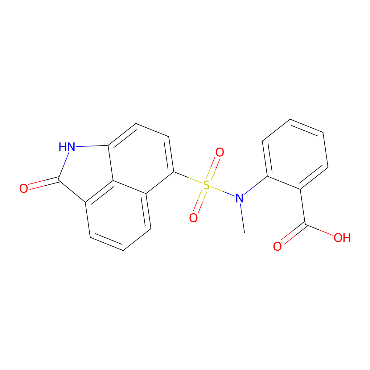 2-{Methyl[(2-oxo-1,2-dihydrobenzo[cd]indol-6-yl)sulfonyl]amino}benzoic acid molecular structure, CAS 823823-44-5