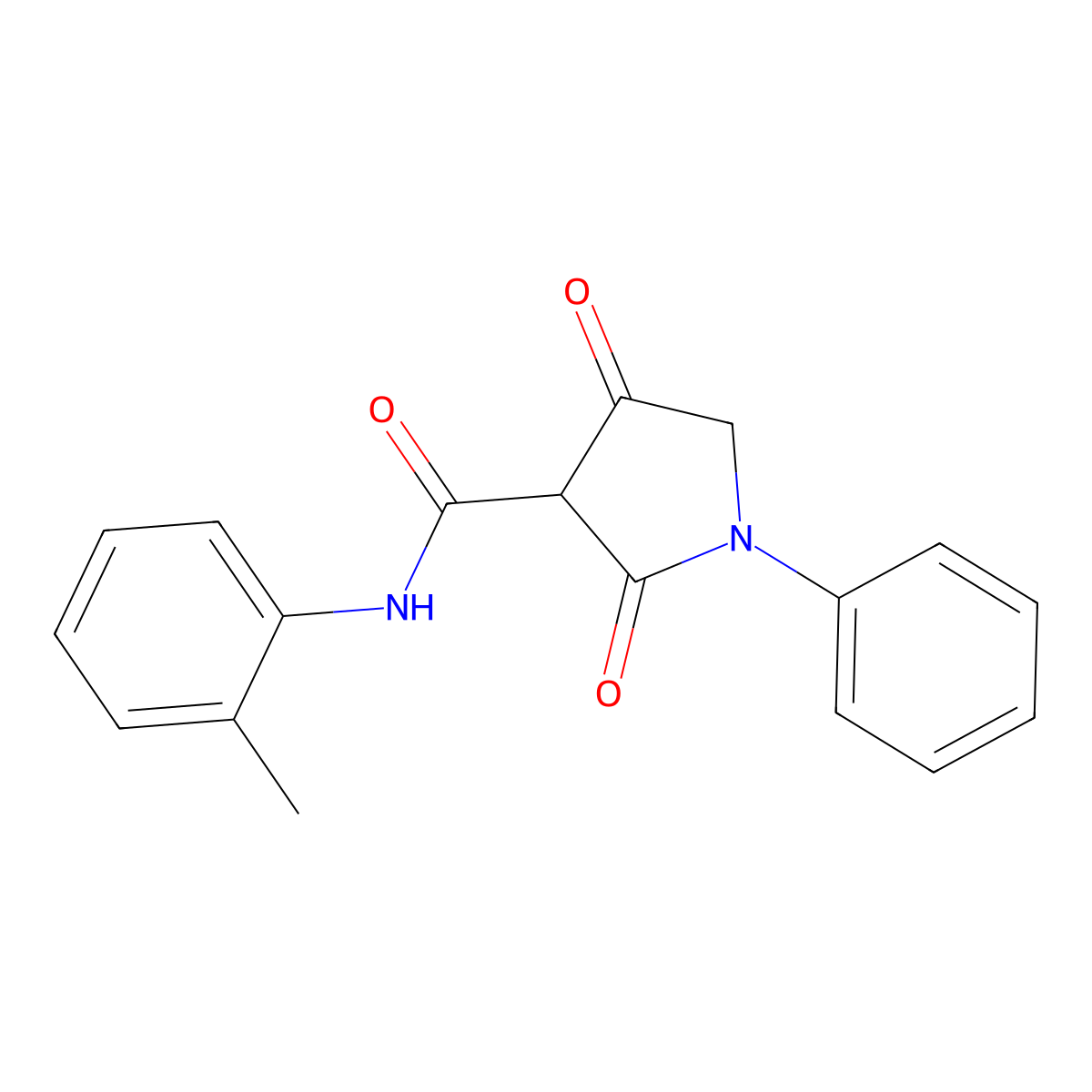 N-(2-methylphenyl)-2,4-dioxo-1-phenylpyrrolidine-3-carboxamide molecular structure, CAS 823823-48-9