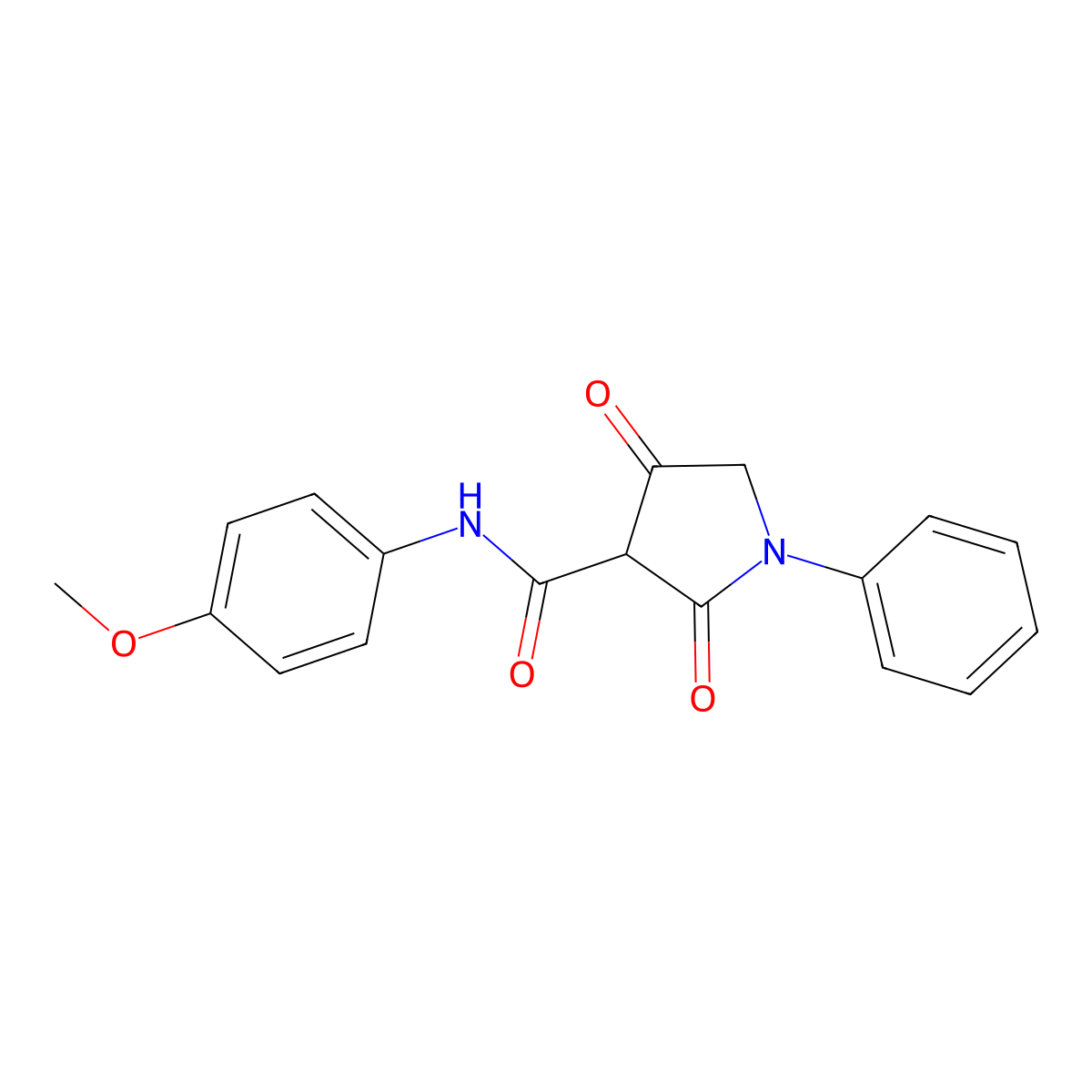 N-(4-methoxyphenyl)-2,4-dioxo-1-phenylpyrrolidine-3-carboxamide molecular structure, CAS 823823-49-0