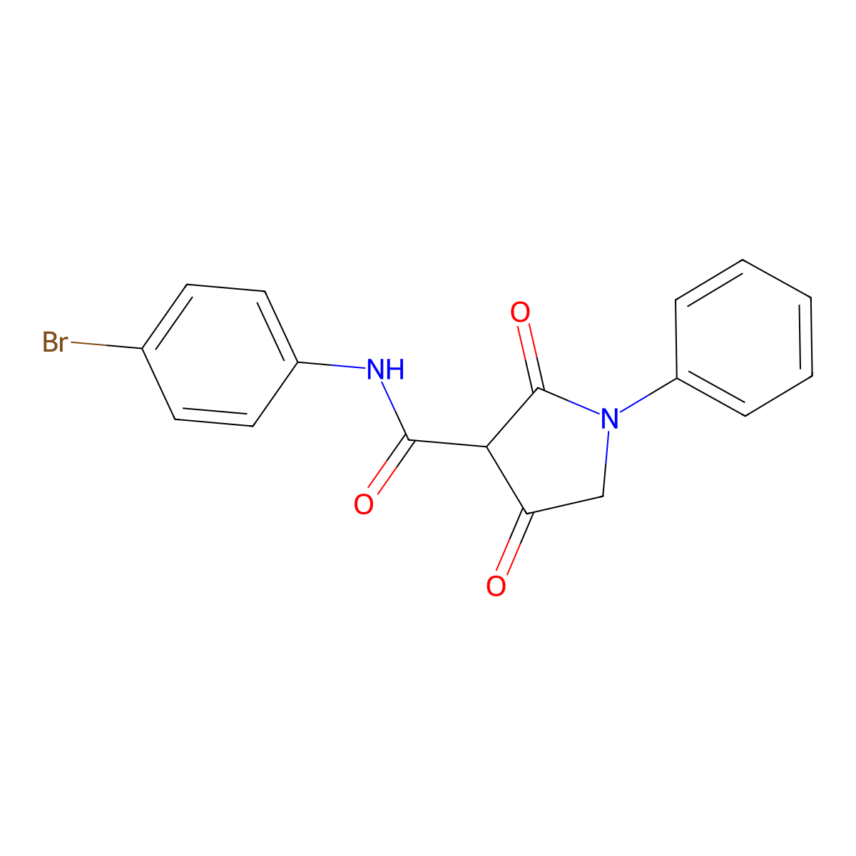 N-(4-bromophenyl)-2,4-dioxo-1-phenylpyrrolidine-3-carboxamide molecular structure, CAS 823823-55-8