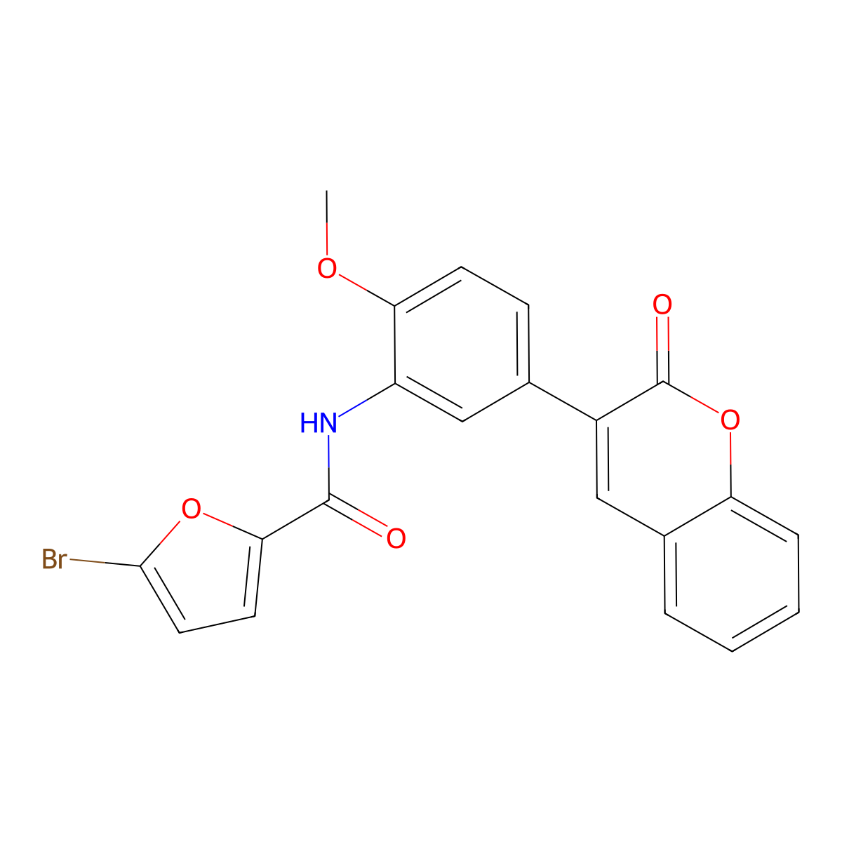 5-bromo-N-[2-methoxy-5-(2-oxo-2H-chromen-3-yl)phenyl]-2-furamide molecular structure, CAS 823823-67-2