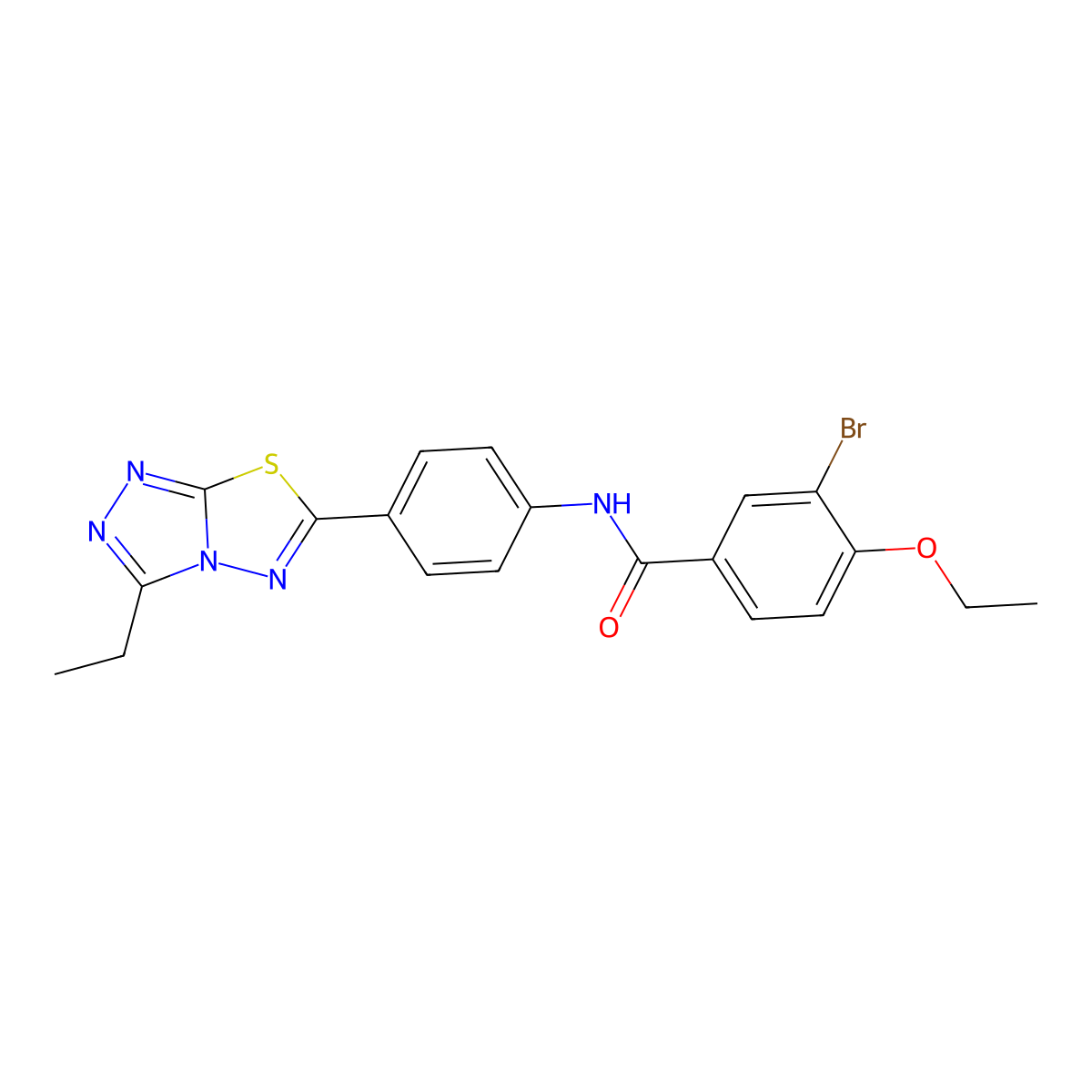 3-bromo-4-ethoxy-N-[4-(3-ethyl[1,2,4]triazolo[3,4-b][1,3,4]thiadiazol-6-yl)phenyl]benzamide molecular structure, CAS 823823-84-3