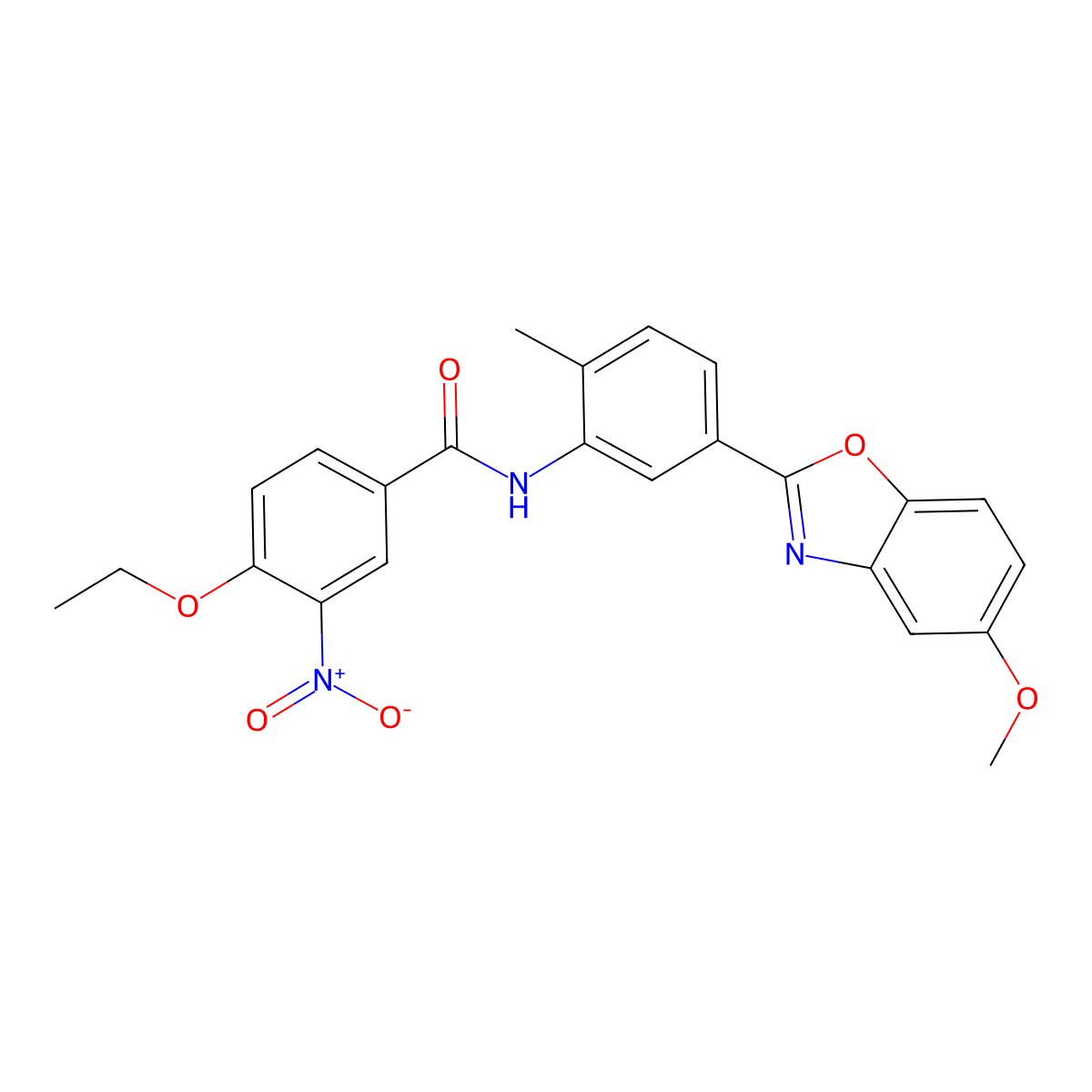 4-ethoxy-N-[5-(5-methoxy-1,3-benzoxazol-2-yl)-2-methylphenyl]-3-nitrobenzamide molecular structure, CAS 823823-87-6
