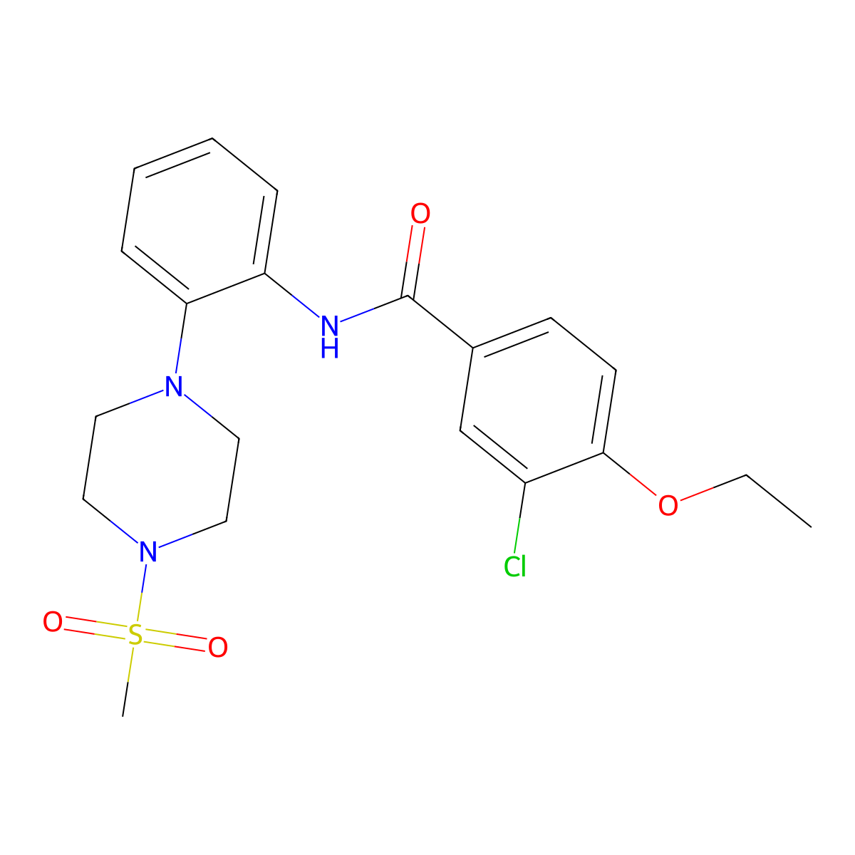 3-chloro-4-ethoxy-N-[2-(4-methylsulfonylpiperazin-1-yl)phenyl]benzamide molecular structure, CAS 823823-89-8