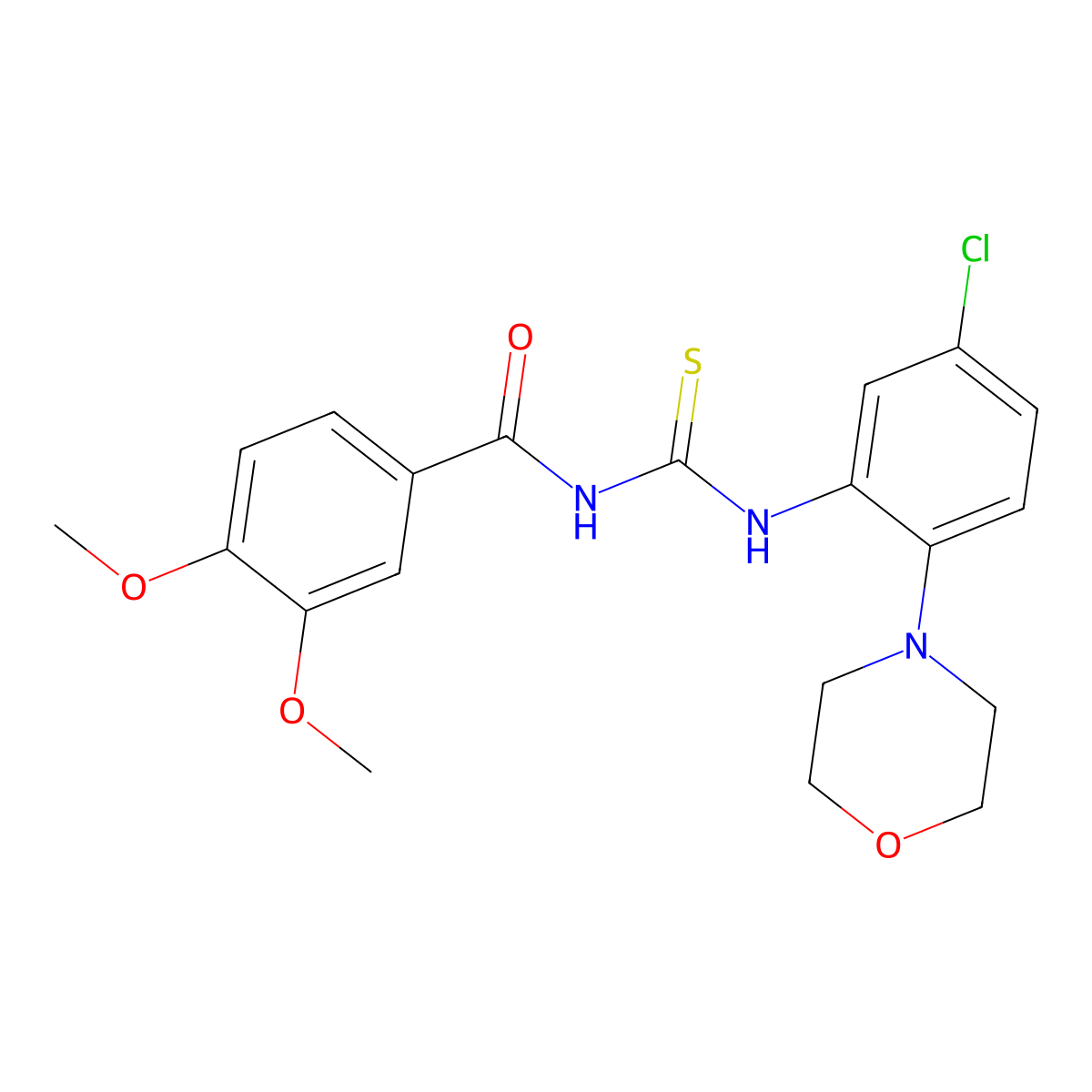 N-[(5-chloro-2-morpholin-4-ylphenyl)carbamothioyl]-3,4-dimethoxybenzamide molecular structure, CAS 823824-11-9