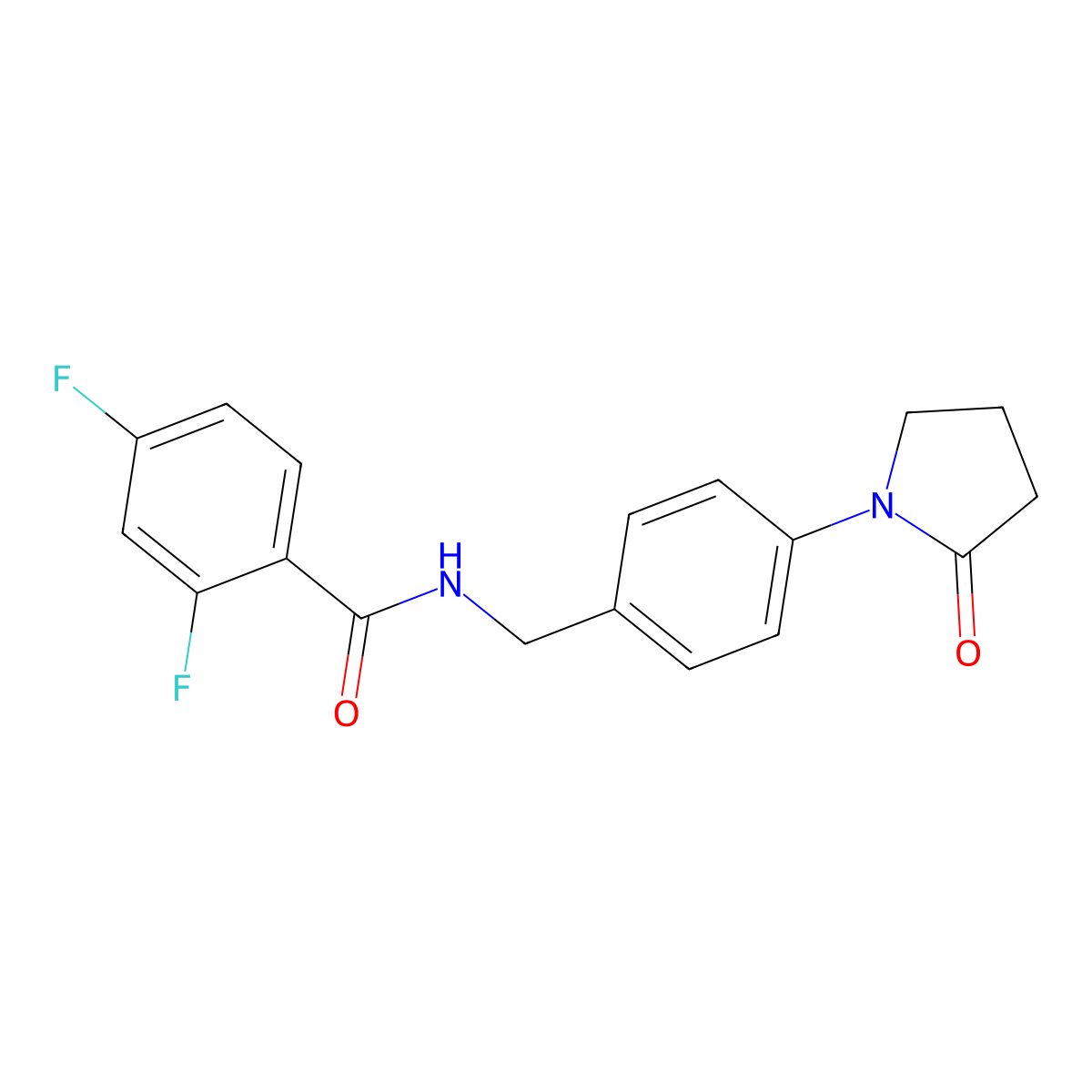 2,4-difluoro-N-[[4-(2-oxopyrrolidin-1-yl)phenyl]methyl]benzamide molecular structure, CAS 823825-18-9