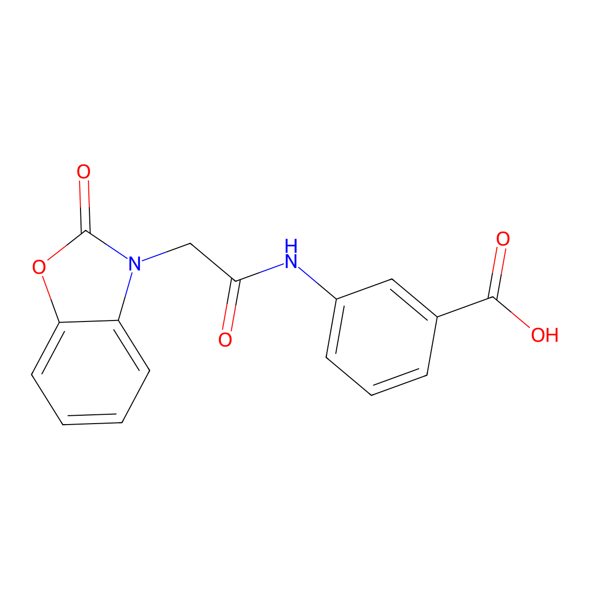 3-{[(2-oxo-1,3-benzoxazol-3(2H)-yl)acetyl]amino}benzoic acid molecular structure, CAS 823825-24-7