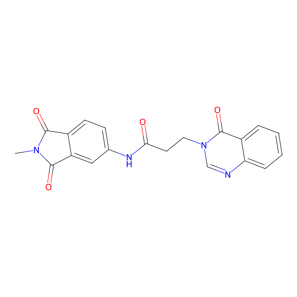 N-(2-methyl-1,3-dioxoisoindol-5-yl)-3-(4-oxoquinazolin-3-yl)propanamide molecular structure, CAS 823825-41-8