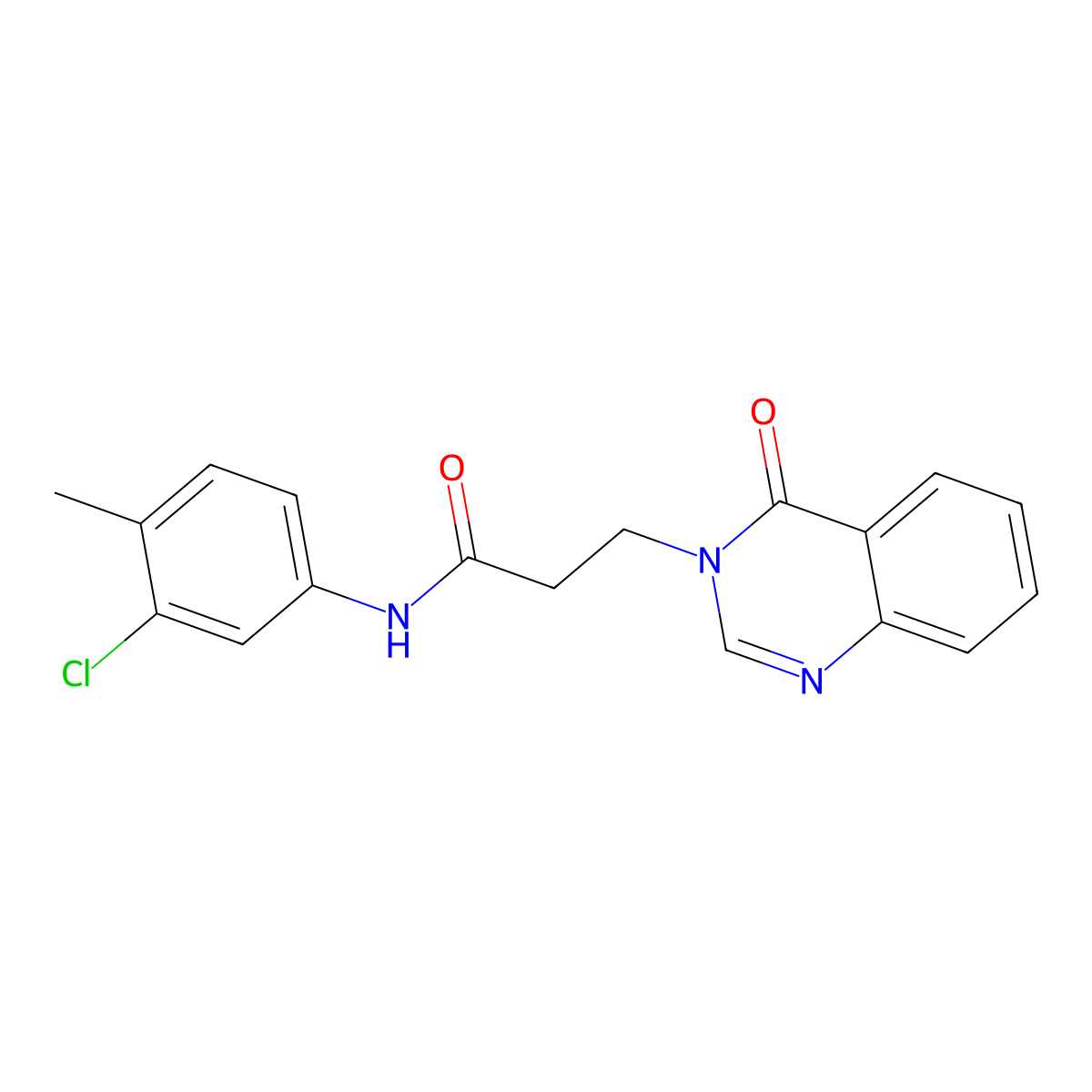 N-(3-chloro-4-methylphenyl)-3-(4-oxoquinazolin-3-yl)propanamide molecular structure, CAS 823825-42-9