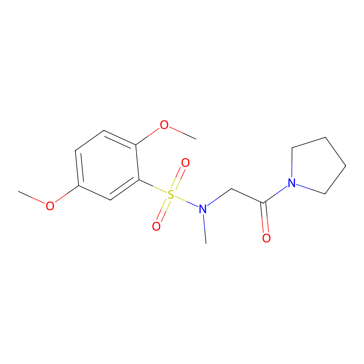 2,5-dimethoxy-N-methyl-N-(2-oxo-2-pyrrolidin-1-ylethyl)benzenesulfonamide molecular structure, CAS 823825-50-9