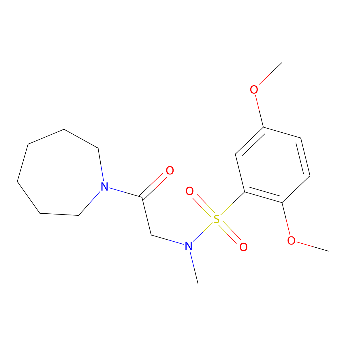 N-[2-(azepan-1-yl)-2-oxoethyl]-2,5-dimethoxy-N-methylbenzenesulfonamide molecular structure, CAS 823825-51-0