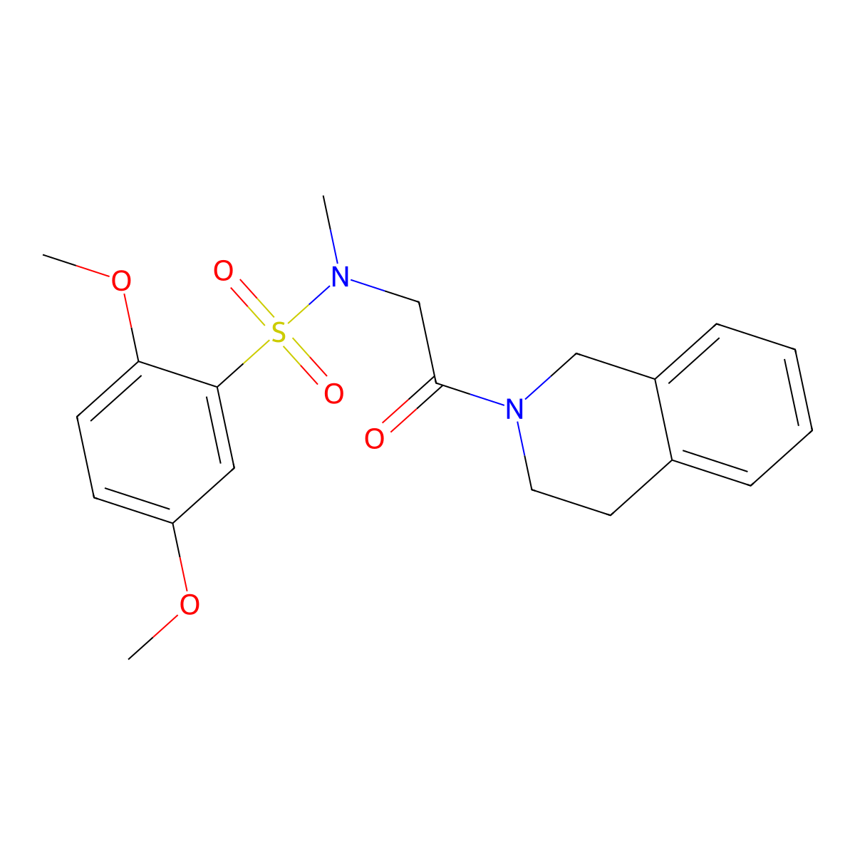 N-[2-(3,4-dihydro-1H-isoquinolin-2-yl)-2-oxoethyl]-2,5-dimethoxy-N-methylbenzenesulfonamide molecular structure, CAS 823825-52-1