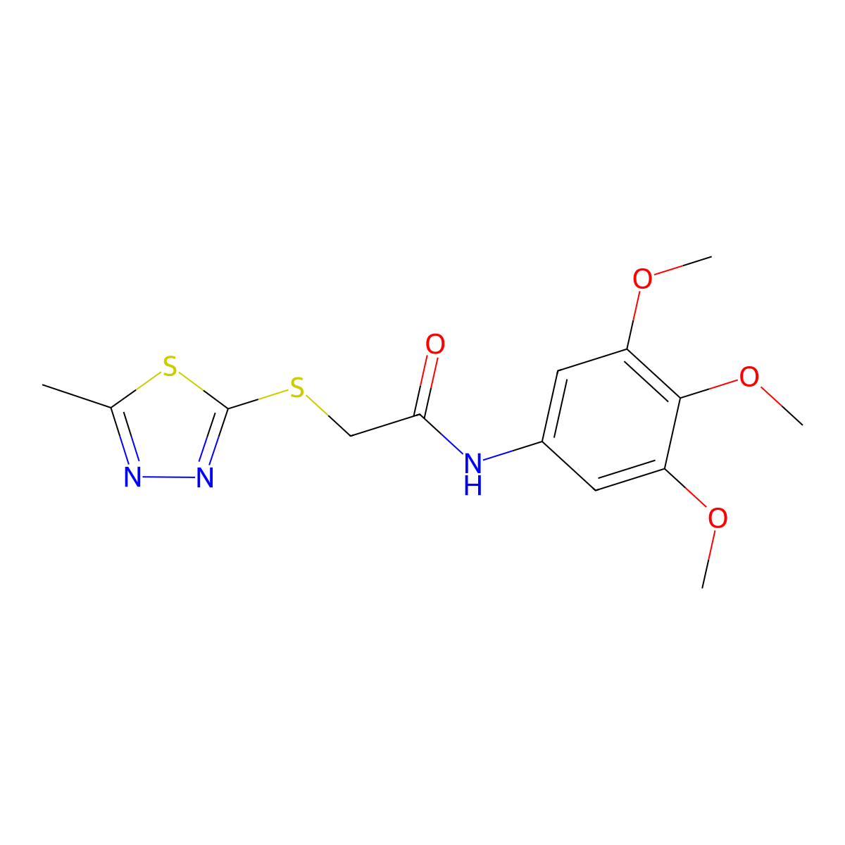 2-[(5-methyl-1,3,4-thiadiazol-2-yl)sulfanyl]-N-(3,4,5-trimethoxyphenyl)acetamide molecular structure, CAS 823825-62-3