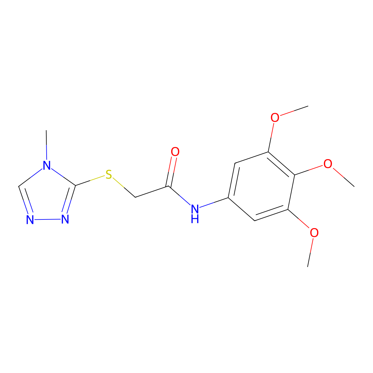 2-[(4-methyl-1,2,4-triazol-3-yl)sulfanyl]-N-(3,4,5-trimethoxyphenyl)acetamide molecular structure, CAS 823825-64-5