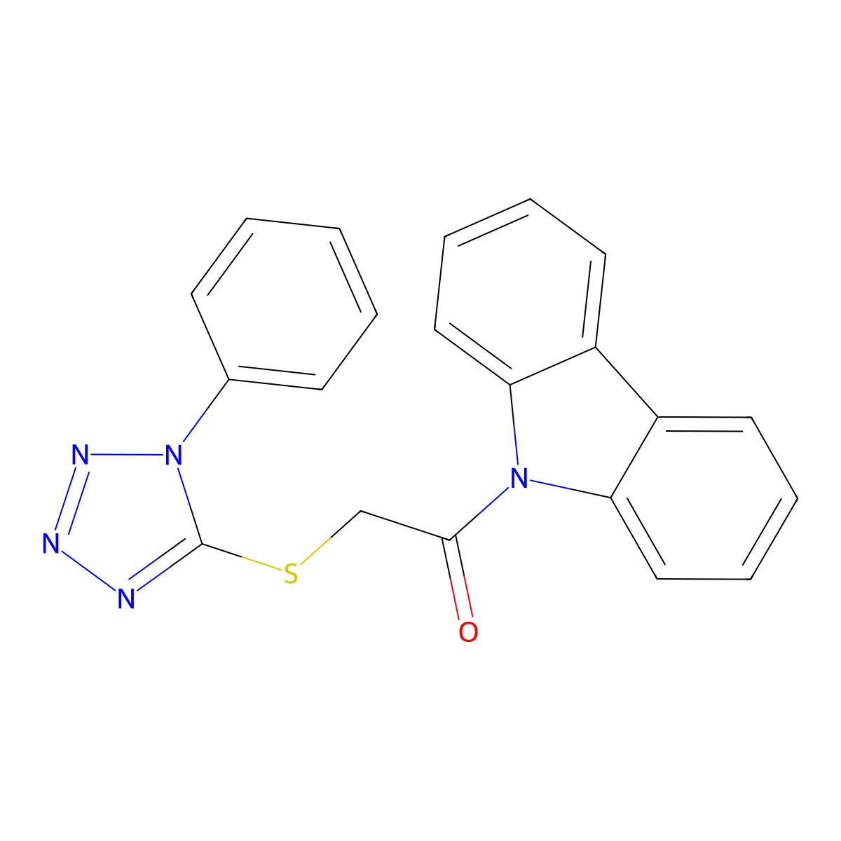 1-Carbazol-9-yl-2-(1-phenyltetrazol-5-yl)sulfanylethanone molecular structure, CAS 823825-81-6