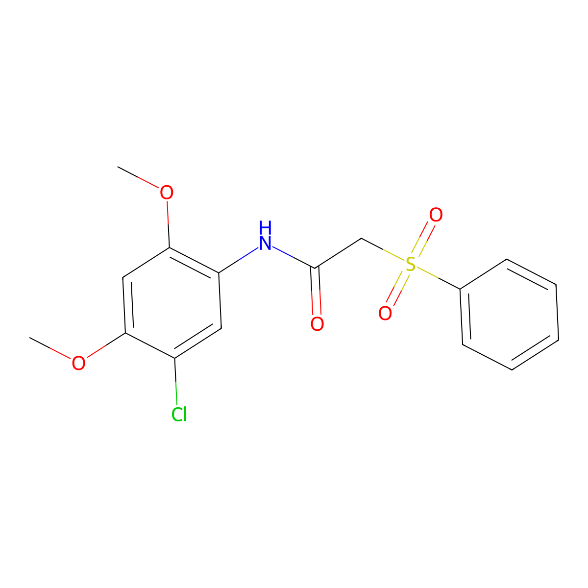 N-(5-chloro-2,4-dimethoxyphenyl)-2-(phenylsulfonyl)acetamide molecular structure, CAS 823825-82-7