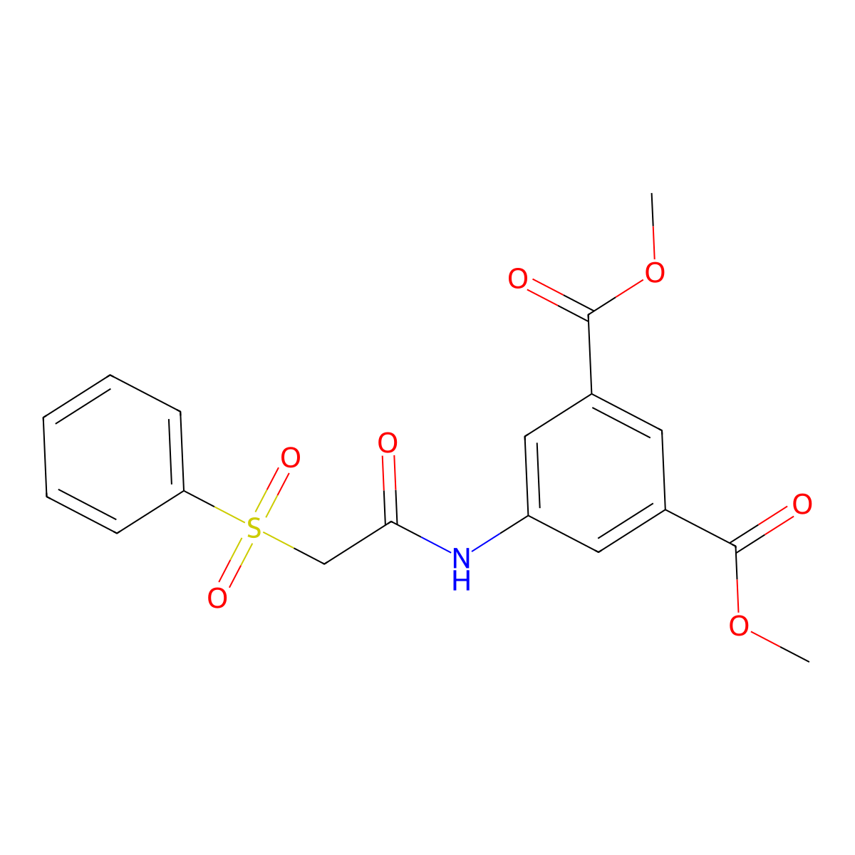 Dimethyl 5-{[(phenylsulfonyl)acetyl]amino}isophthalate molecular structure, CAS 823825-85-0